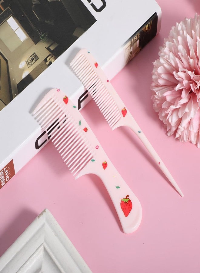 LLOUSSAK Baby Comb Set, Small Cute Fine Tooth Toddler Comb & Rat Tail Baby Comb for Styling, Pink Baby Hair Comb Plastic Parting Combs, Anti-Static Mini Hairdressing Comb for Baby Girl Wet Dry Hair (2Pcs) - Image 5